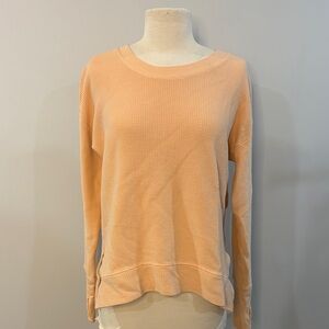 Athleta Peach Waffle Knit crew Sweater. Small oversized